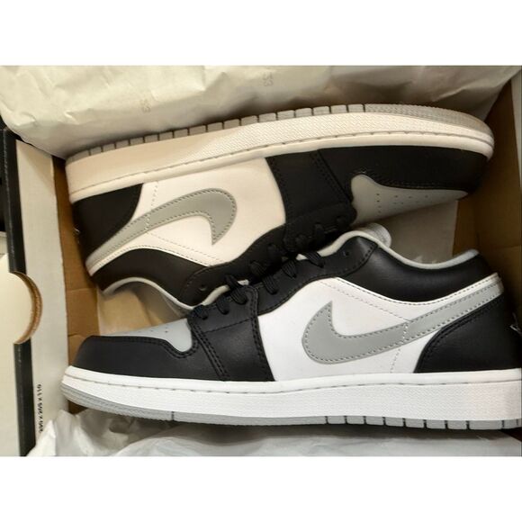 Nike Men's Air Jordan 1 Low Lace-up Sneakers Light Smoke Grey Size 8.5 NWOT - Picture 8 of 15